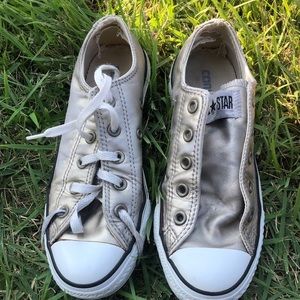 Gold metallic converse